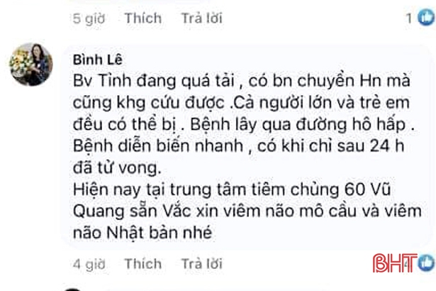 Bệnh viêm màng não tại Hà Tĩnh: Chưa phải dịch và nhiều trường hợp đã được chữa khỏi